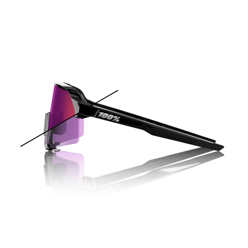 100% S3 Gloss Black – Purple Mirror Photochromic Lens